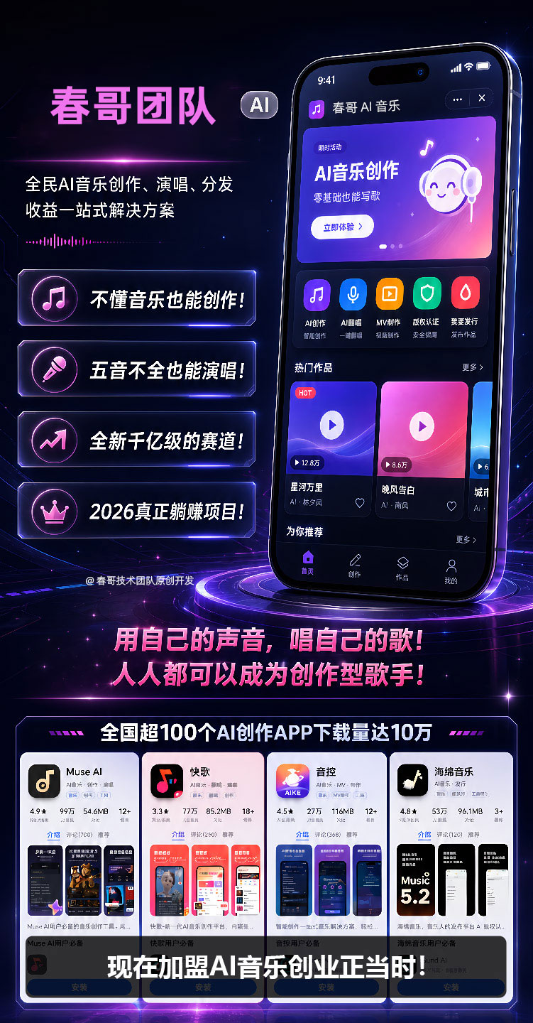 零门槛音乐创作时代:春哥团队如何用AI让每个普通人都能发行自己的单曲
